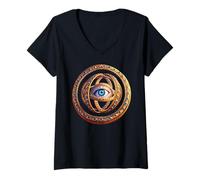 Womens Ophanim Biblically Accurate Angel Design Spiritual Art V-Neck T-Shirt