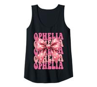 Womens Ophelia Name Coquette Bow Aesthetic for Women Girls Tank Top