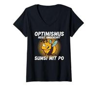 Women's Optimism is the Opposite Way to Sumsi with Po V-Neck T-Shirt