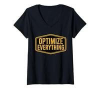 Women's Optimize Everything Biohacking Biohacker Entrepreneur Quote V-Neck T-Shirt