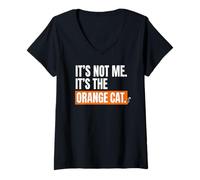 Women's Orange Cat Mom It is Not Me It's The Orange Cat V-Neck T-Shirt