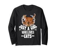 Womens Orange Cat Owner for Just a Girl Who Loves Cats Long Sleeve T-Shirt