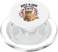 Womens Orange Cat Owner for Just a Girl Who Loves Cats PopSockets PopGrip for MagSafe