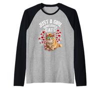 Womens Orange Cat Owner for Just a Girl Who Loves Cats Raglan Baseball Tee