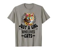 Womens Orange Cat Owner for Just a Girl Who Loves Cats T-Shirt