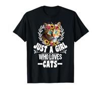 Womens Orange Cat Owner for Just a Girl Who Loves Cats T-Shirt