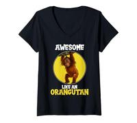 Womens Orangutans Awesome Like an Orangutan V-Neck T-Shirt