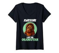 Womens Orangutans Awesome Like an Orangutan V-Neck T-Shirt