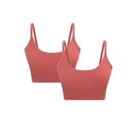 Women's Organic Cotton GOTS Certified Comfortable Elastic Sports Bra without Padding, Faded Rose, L