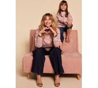 Women's organic cotton sweatshirt with floral print multicoloured