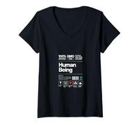 Womens Organic Human Being V-Neck T-Shirt