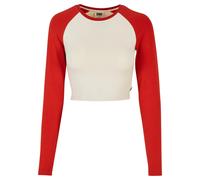 Women's organic long sleeve crop T-shirt Urban Classics Retro Baseball GT Blanc 3XL