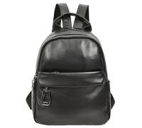 Womens Real Leather Backpack Mid Size Casual Rucksack Bag Kaia (Black)