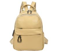 Womens Real Leather Backpack Mid Size Casual Rucksack Bag Kaia (Apricot)