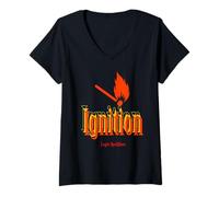 Womens Original Album Artwork ROCKSTAR FIRE Official Design V-Neck T-Shirt