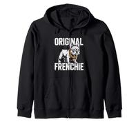 Womens Original Frenchie Chain Cool French Bulldog Gift Zip Hoodie