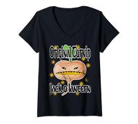 Womens Original Turnip Jack O Lantern Halloween Pumpkin Carving V-Neck T-Shirt