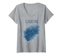 Women's Orion Constellation Astronomy Lover Stargazing V-Neck T-Shirt