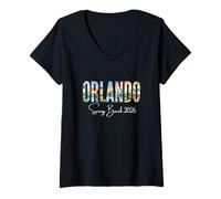 Womens Orlando Florida Spring Break 2026 Vacation Travel V-Neck T-Shirt