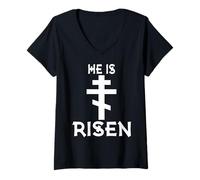 Women's Orthodox Christianity Gr aster Orthodox Easter V-Neck T-Shirt