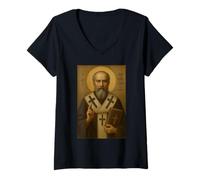Womens Orthodox Patriarch St. Athanasius of Alexandria Icon V-Neck T-Shirt