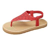 Women's Orthopaedic Sandals Open Toe Separator Summer Sandals Bohemian Roman Sandals Slingback Women's Sandals Flat Flip Flops Non-Slip Comfortable Summer Shoes for Beach Holidays, red, 8 UK