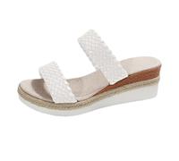 Women's Orthopaedic Summer Sandals, Modern Platform Models, Comfortable Slippers and Practical Leisure Companion, Women's Summer Shoes for Outdoor, Holiday, Leisure and Everyday Use, White, 4 UK