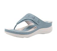 Women's Orthopaedic Toe Separator Sandals with Wedge Heel Sporty Flip Flops Summer Clip Toe Slippers Platform Slippers Leisure Beach Shoes Soft Sole Flip Flops Sports Sandals, blue, 5 UK