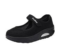 Women'S Orthopedic Air Cushion Shoes, Casual Mesh Comfortable Nurse Shoes， Lightweight Platform Mary Jane Sneakers， Breathable Walking Running Trainers For Spring Summer, Hiking & Trekking