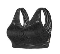 Women's Orthopedic Anti-Sagging Bra Seamless Bras for Senior Women Posture Correcting Bra Breathable Push up Bras Black
