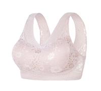 Women's Orthopedic Anti-Sagging Bra Seamless Bras for Senior Women Posture Correcting Bra Breathable Push up Bras Pink