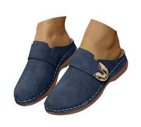 Women's Orthopedic Anti-Slip Clogs Size 7.5 Breathable Hollow Out Slingback Mules Super Comfy Arch Support Slip on Nursing Work Garden Casual Shoes for Ladies UK Navy