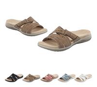 Women's orthopedic arched support flat sandals,adjustable ankle strap,open design,Bohemian beach vacation style,2026 New (brown,7)