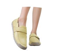 Women's Orthopedic Casual Loafers with Adjustable Ankle Strap for Superior Comfort and Support (Yellow, 8)