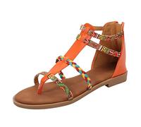 Womens Orthopedic Flip Flops Flat Shoes Casual Sandals Beach Comfortable Ladies Toe Post Women Sparkly Uk Evening Pretty For Diamante Summer Gold Thong Leather Sketches Wedge Orange 5