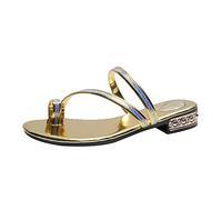 Womens Orthopedic Flip Flops Summer Heels Sandals On Knob Breathable Toe High Casual Shoes Platform For Women Suede Walking Uk Thong Slippers Arch Support Arches Flop Pool Gold 4.5