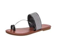 Womens Orthopedic Flip Flops Summer One Line Flat Bottom Slippers Large Toe Beach For Women Soft Walking Sandals Uk Flop Sparkly Plantar Fasciitis Thong Sliders With Arch Black 5