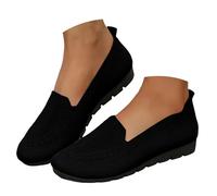 Women's Orthopedic Loafers Comfortable Orthopedic Walking Shoes Mesh Breathable Slip On Loafers Casual Flat Sneakers for Ladies Lightweight Work Everyday Footwear Summer Flat Shoes Black