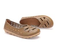 Womens Orthopedic Loafers in Breathable Leather Comfortable Hollow Soft Flats Sandals Summer Casual Slip-On Shoes (Coffee,4.5)
