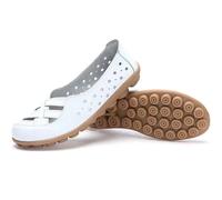 Womens Orthopedic Loafers in Breathable Leather Comfortable Hollow Soft Flats Sandals Summer Casual Slip-On Shoes (White,7)