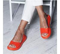 Women's Orthopedic Open Toe Leather Sandals Large Size Premium Comfy Fish Mouth Sport Sandal Casual Summer Outdoor Hiking Walking Shoes Beach Travel Flat Slippers