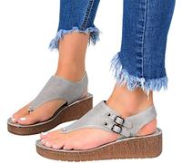 Women's Orthopedic Open Toe Leather Sandals, Large Size Premium Comfy Rome Toe Wedge heel Cutout Sport Sandal, Casual for Summer Outdoor Hiking Walking Beach Shoes