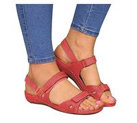 Womens Orthopedic Sandal - Comfort Wedge Sandals For Women, Orthotic Open Toe Ladies Sandals, Summer Anti-Slip Platform Beach Shoes, Cushion Walk Leather Sandal With Arch Support, 6.5 Uk