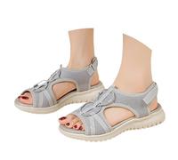 Womens Orthopedic Sandals Ladies Arch Support Comfortable Walking Hiking Platform Sandals Summer Beach Outdoor Casual Slingback Shoes For Plantar Fasciitis Silver 5.5