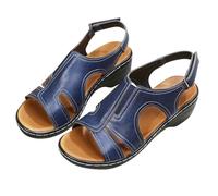 Women's Orthopedic Sandals Open Toe Walking Slide with Arch Support Plantar Fasciitis Relief Mid Wedge Sandal Summer Walking Shoes Platform Hiking Slippers Recovery Sport Footwear Uk Size 3-7.5