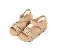 Women's Orthopedic Sandals Open Toe Walking Slide with Arch Support Plantar Fasciitis Relief Mid Wedge Sandal Summer Walking Shoes Platform Hiking Slippers Recovery Sport Footwear Uk Size 3-7.5