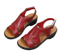 Women's Orthopedic Sandals Open Toe Walking Slide with Arch Support Plantar Fasciitis Relief Mid Wedge Sandal Summer Walking Shoes Platform Hiking Slippers Recovery Sport Footwear Uk Size 3-7.5