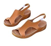 Women's Orthopedic Sandals UK Clearance Wide Fit Stretch Shoes Ladies Peep Toe Sandal Buckle Ankle Strap Sling Back Walking Sandals Mules Pavers Sandal Roman Beach Wedge Slippers Summer Daily Use
