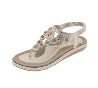 Women's Orthopedic Sandals UK Sale, Ladies Rhinestones Thongs Sandal Bohemian Shoes Wide Fit Flip Flops Vintage Sliders Thong Flat Sandals Arch Support Strappy Sandals Walking Sandal Comfortable