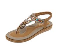 Women's Orthopedic Sandals UK Sale, Ladies Rhinestones Thongs Sandal Bohemian Shoes Wide Fit Flip Flops Vintage Sliders Thong Flat Sandals Arch Support Strappy Sandals Walking Sandal Comfortable